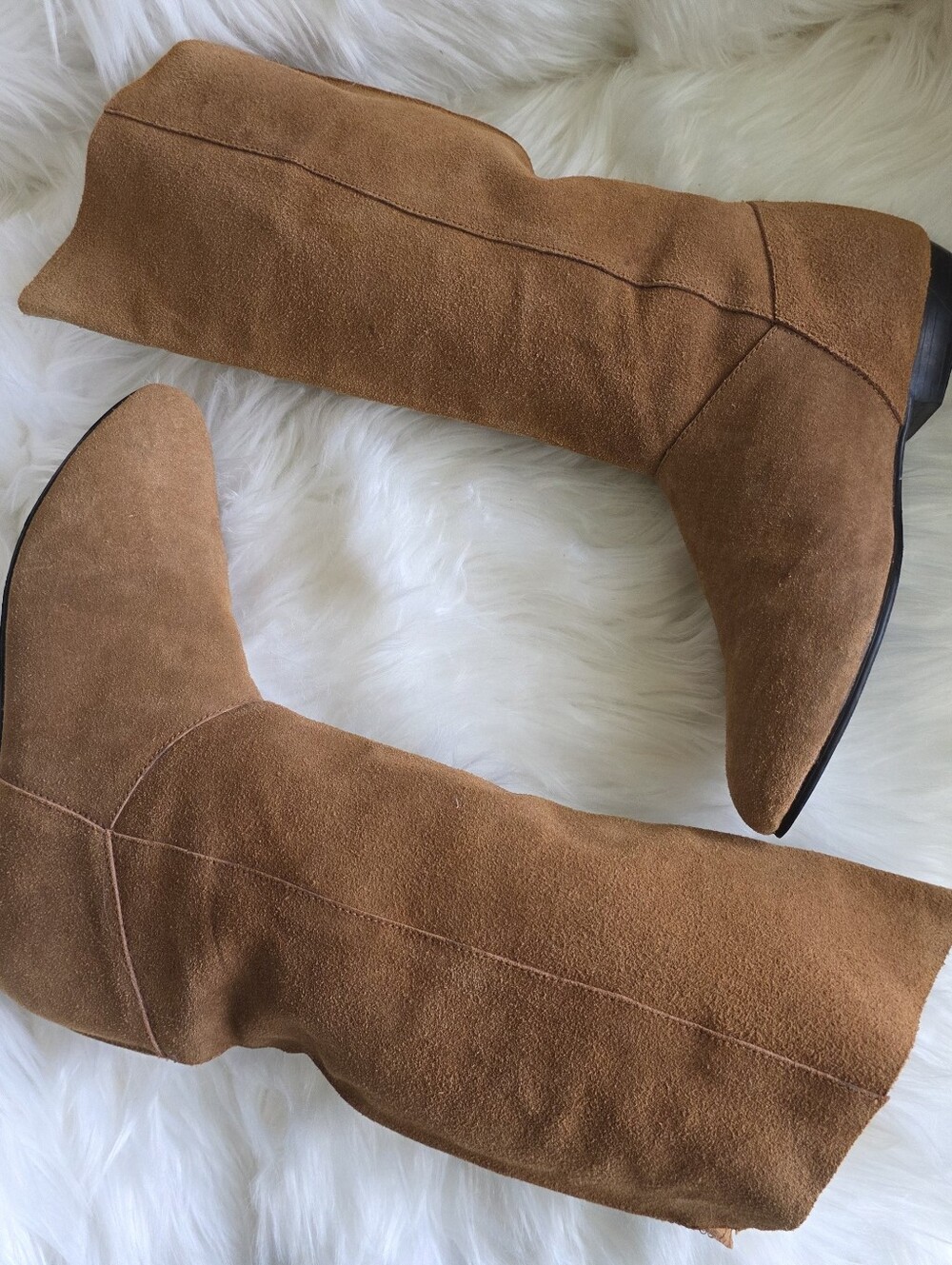 Neutral Zone Classic Tan Suede Leather Knee-High Boots Size 8 - Picture 4 of 16